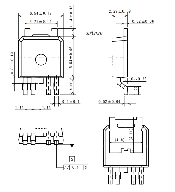 Mechanical Drawing - Nisshinbo NJW4106-T1 Adjustable LDO Voltage Regulator IC